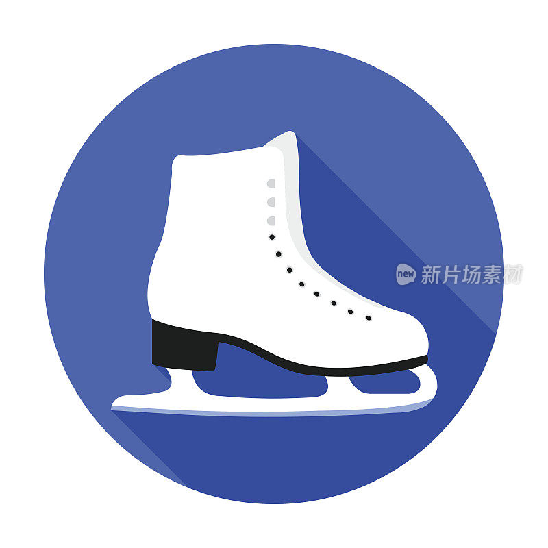 溜冰图标在平面风格孤立的白色背景。运动和健身符号股票矢量插图。