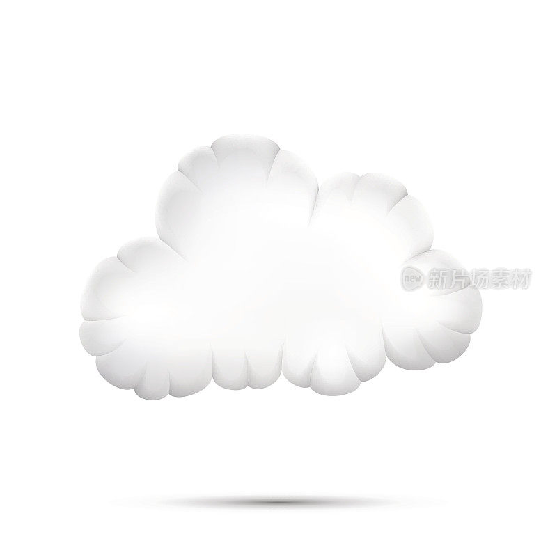 云3d图标上的白色背景，矢量插图