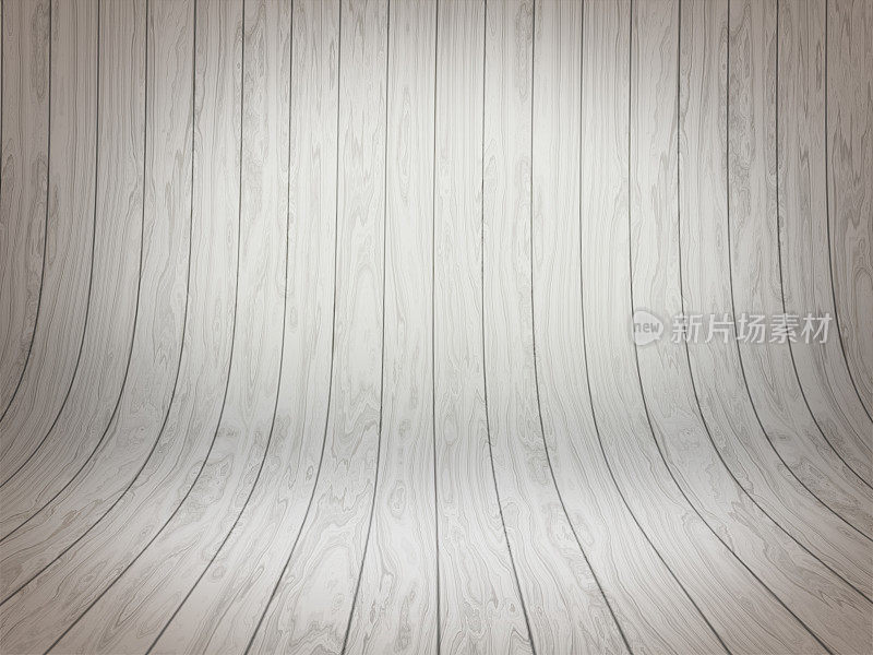 弯曲的白色木制背景插图