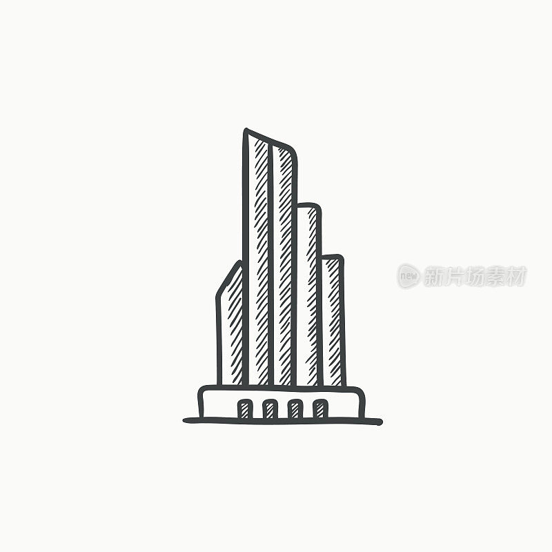 摩天大楼办公楼草图图标