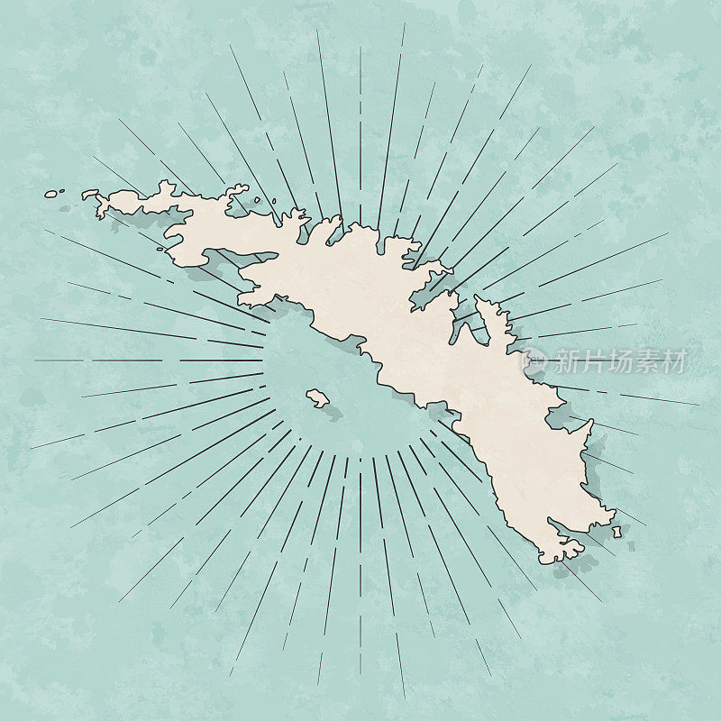 南乔治亚和南三明治群岛地图复古风格-旧纹理纸