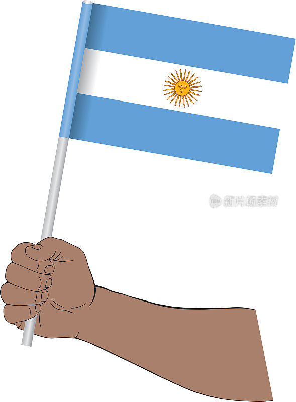 手握阿根廷国旗