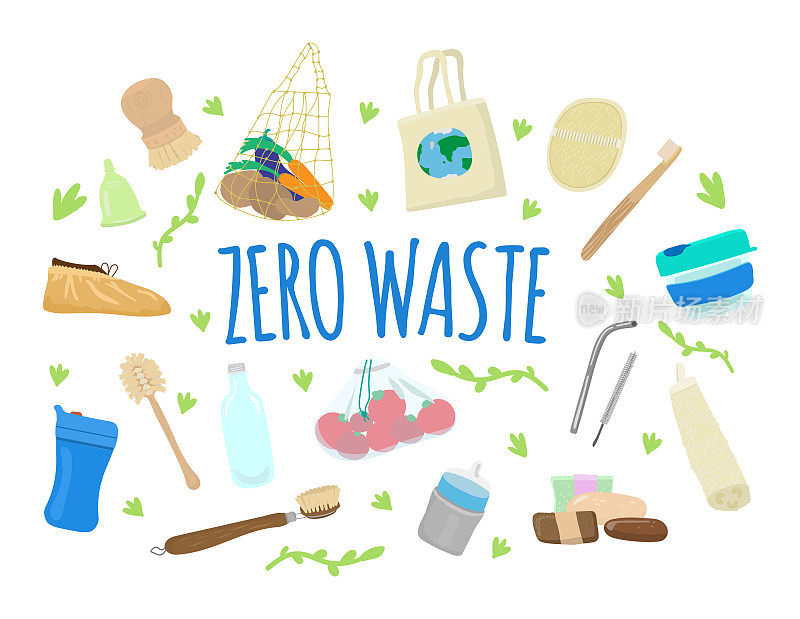 零浪费理念，使用耐用、可重复使用和环保的物品。