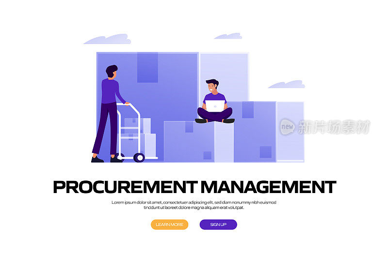 采购管理概念矢量插图网站横幅，广告和营销材料，在线广告，业务演示等。
