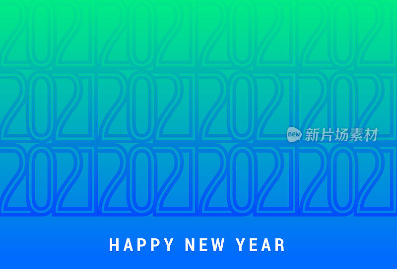 新年快乐2021矢量插图股票插图