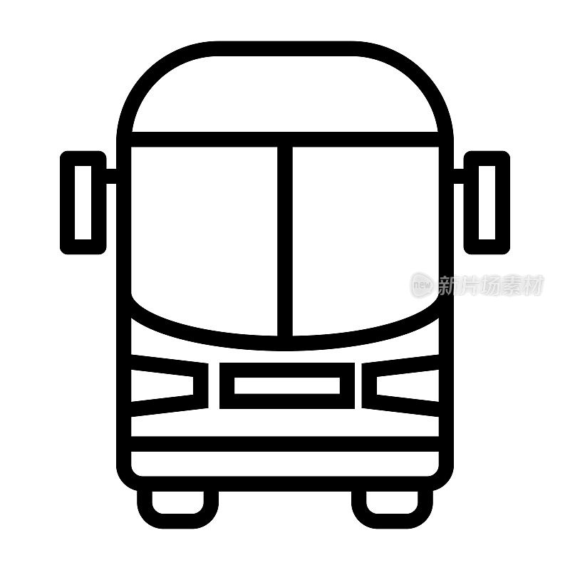 公交线路图标，轮廓符号矢量插图