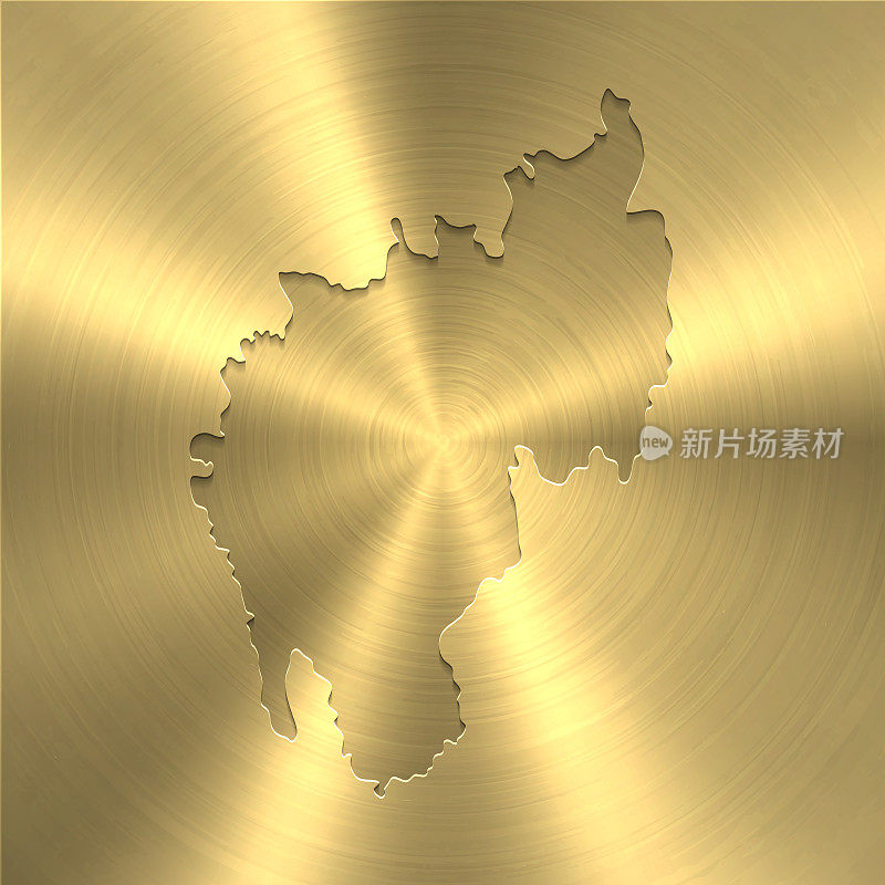 特里普拉地图上的黄金背景-圆形拉丝金属纹理