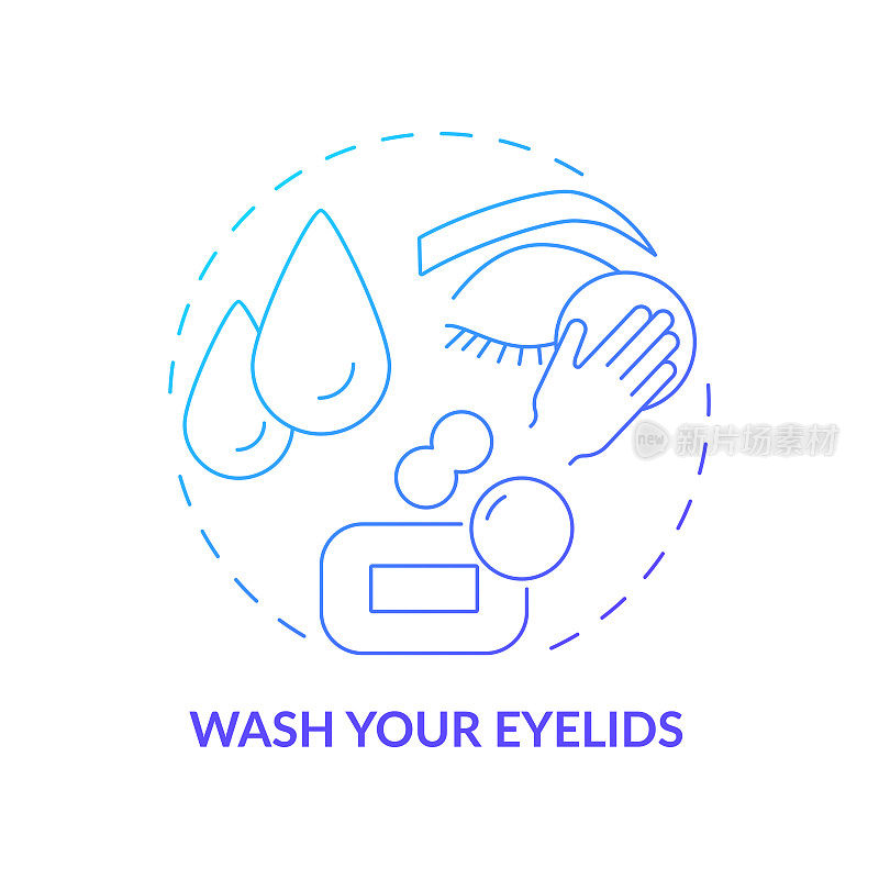 洗你的眼睑梯度概念图标