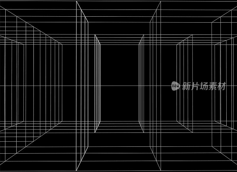 抽象未来风格透视线网格网络技术格局背景