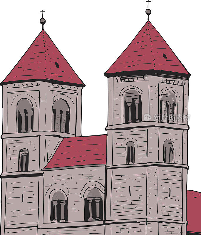 奎德林堡修道院的双子塔