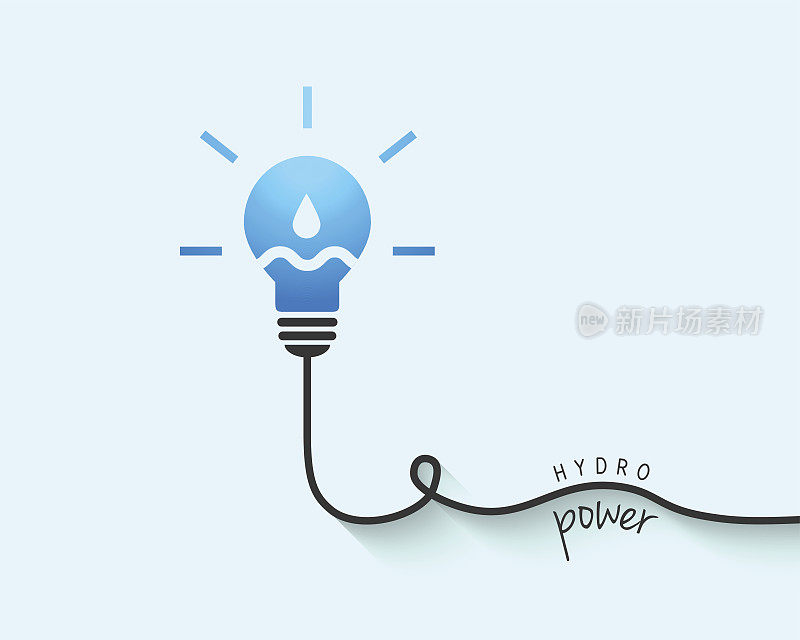 水力发电和灯泡概念