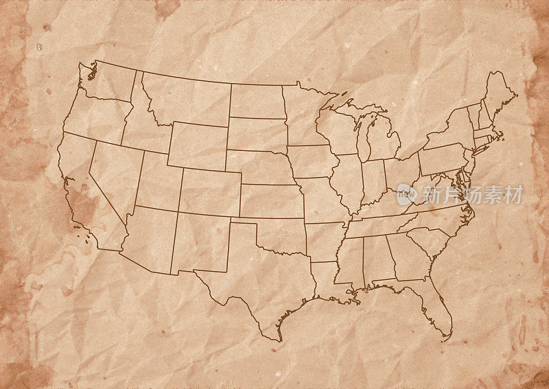 矢量概述的美国地图