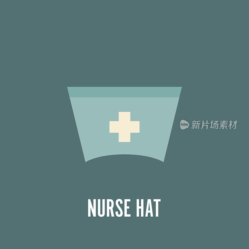 护士帽扁平图标