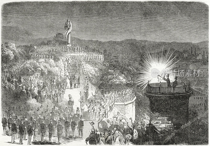 卡尔斯巴德300周年庆典，卡尔四世纪念碑揭幕
