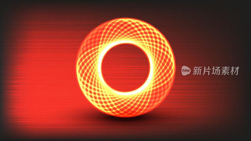 火轮或圆形入口与黄橙色辉光，图案魔法燃烧环的未来主义背景与矢量梦幻的圆圈形式的框架。