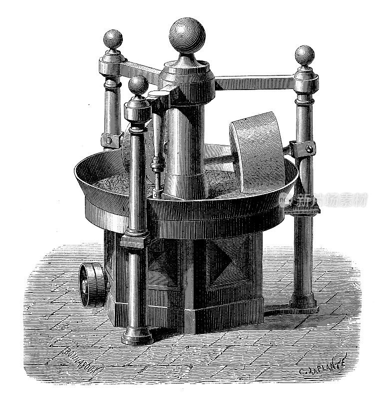 19世纪工业、技术和工艺的古董插图:巧克力生产
