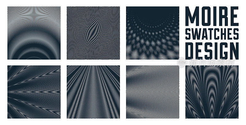 云纹矢量抽象背景设置，线性对比虚拟数字效果图像，催眠质感，光学艺术新潮现代风格，黑白扭曲网格。