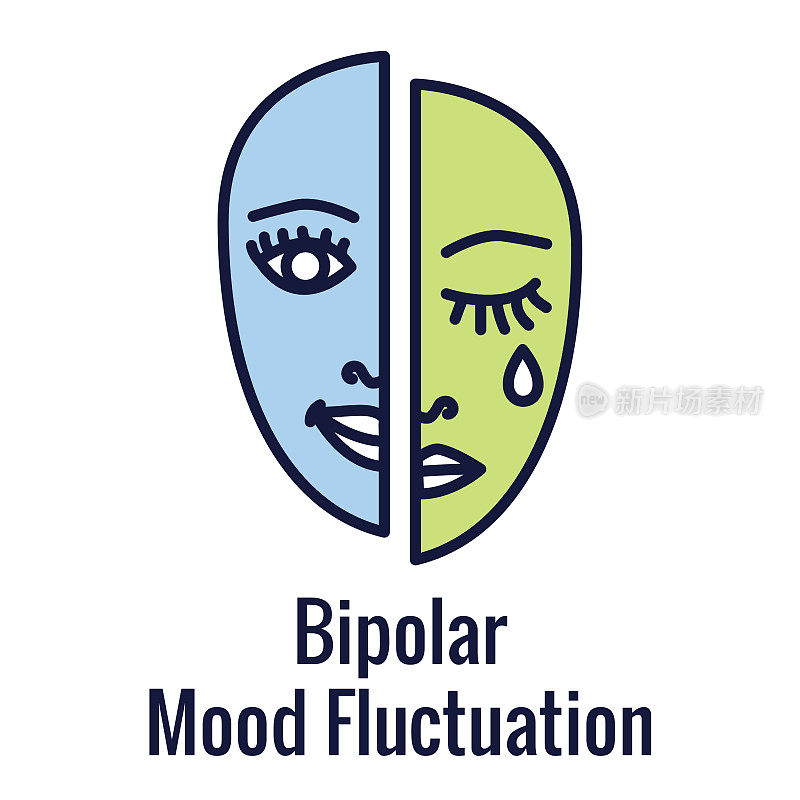 双相障碍或抑郁BP图标设置心理健康图标