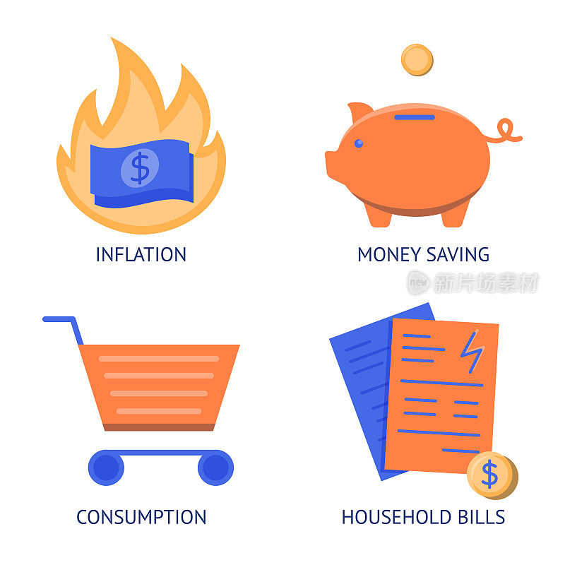 通货膨胀和消费平图标集