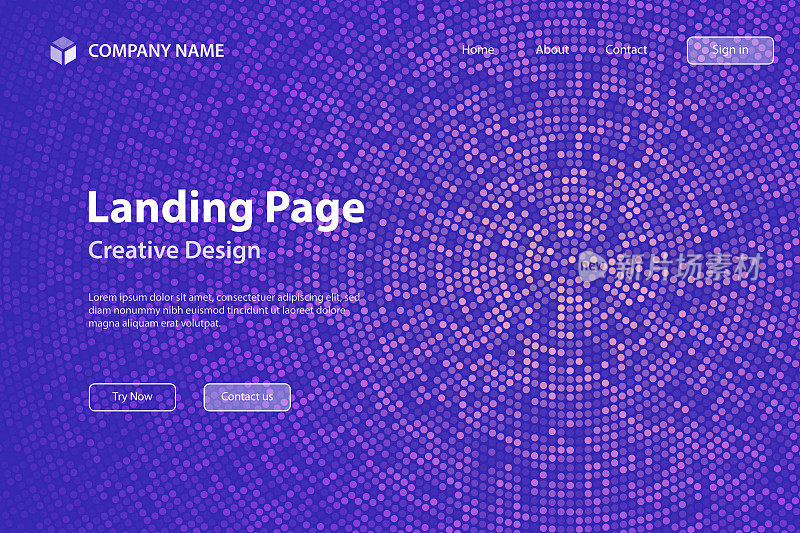 登陆页面模板-抽象紫色半色调背景与点-新潮的设计