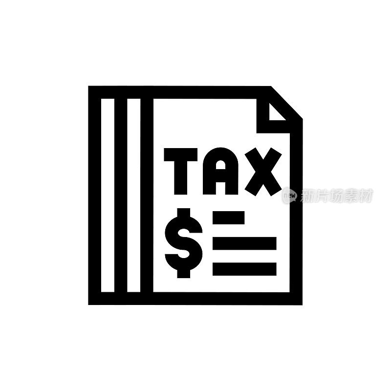 税务线图标，设计，像素完美，笔触可编辑。标志、标志、符号。货币、投资、会计。