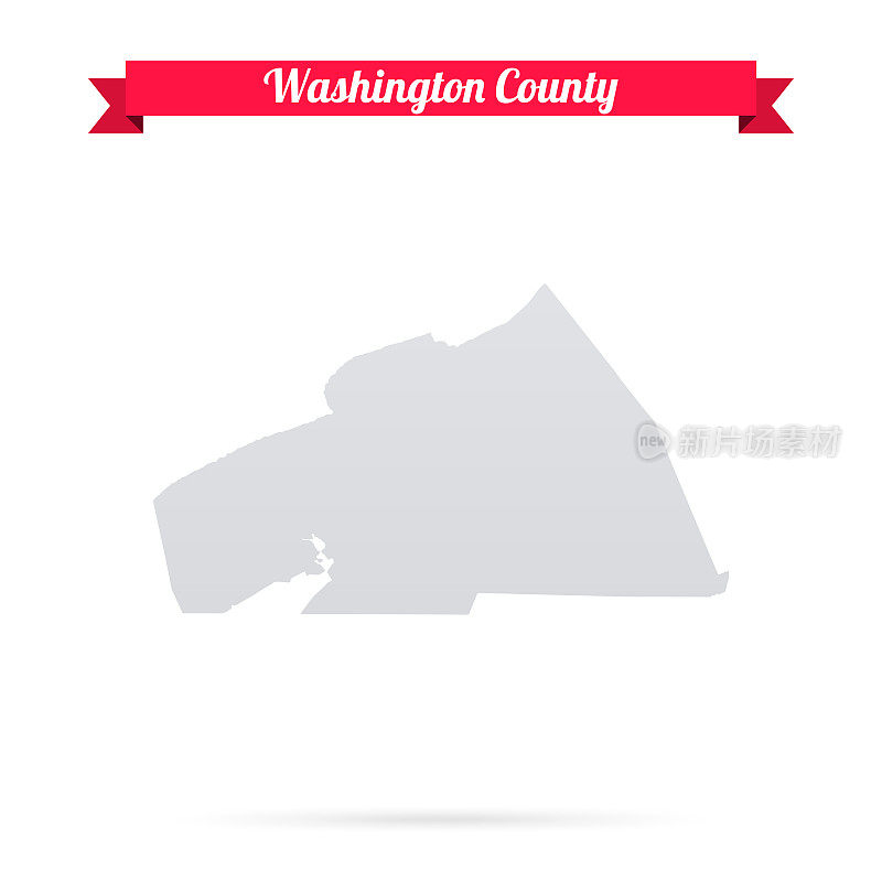 弗吉尼亚州华盛顿县。白底红旗地图