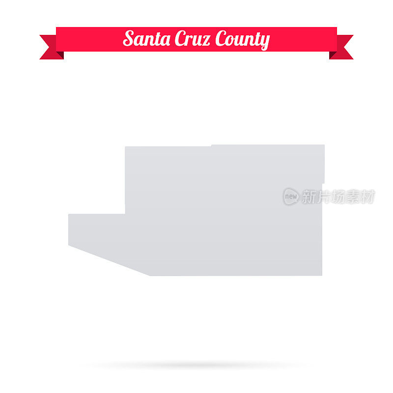 圣克鲁斯县，亚利桑那州。白底红旗地图