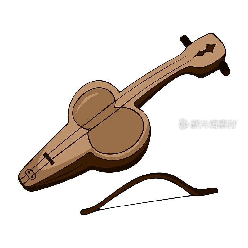 Kobyz是哈萨克族传统民间乐器。矢量图