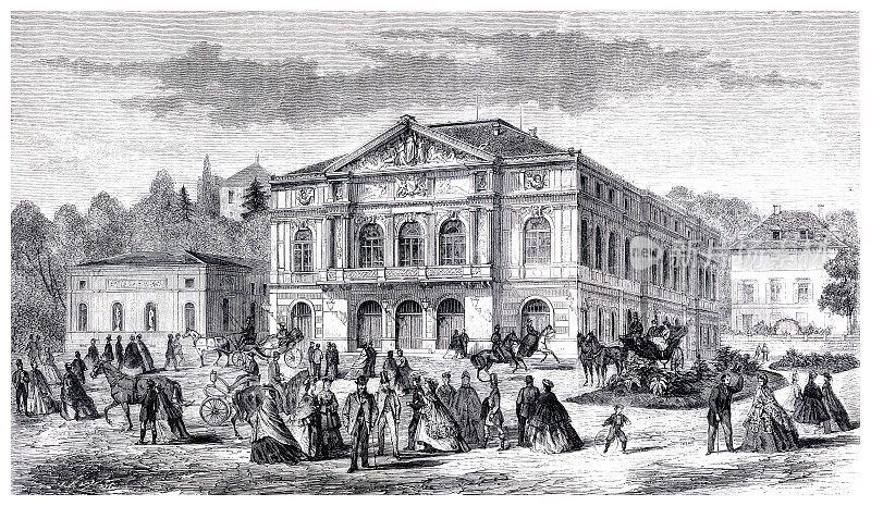 巴登-巴登剧院，德国插图，1862