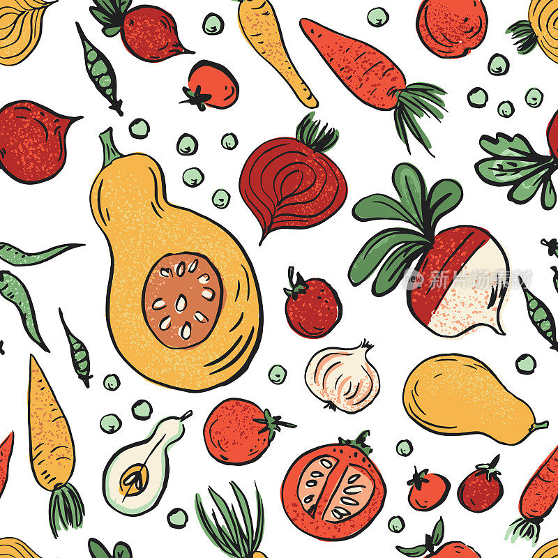 新鲜水果和蔬菜的无缝模式