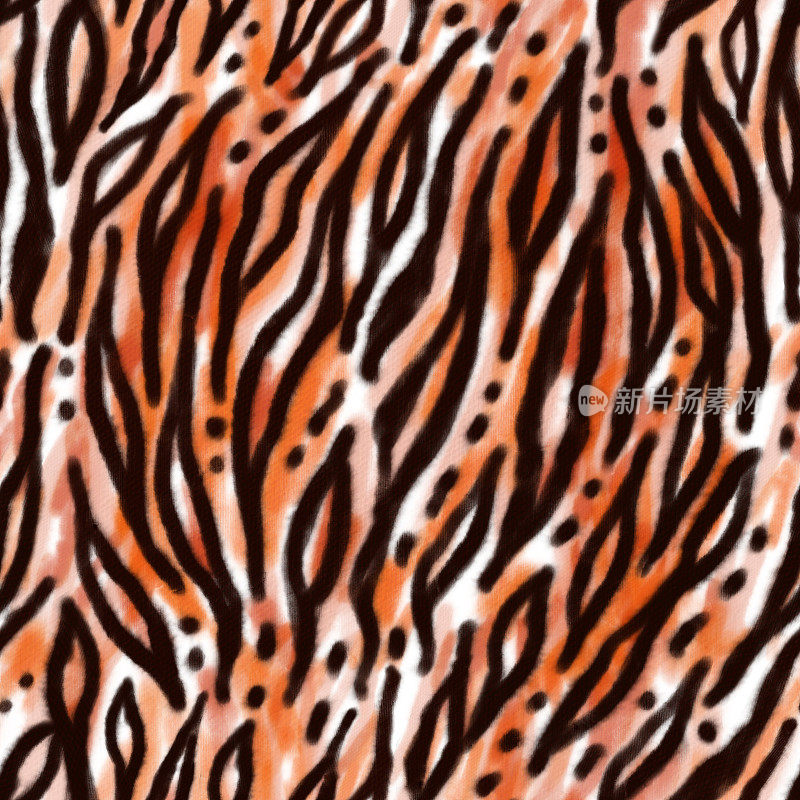 水彩画抽象老虎兽皮图案