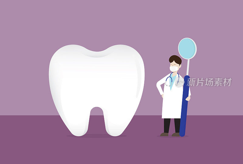 牙医用口腔镜检查牙齿