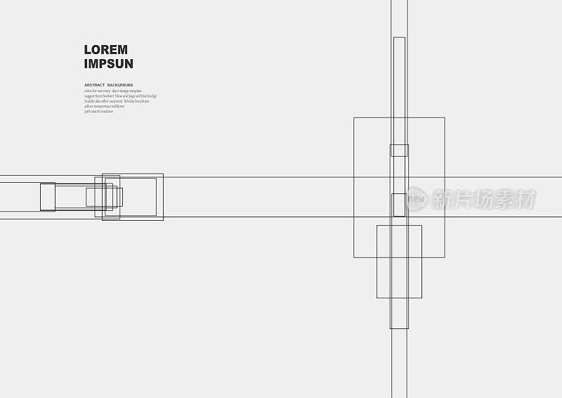 抽象的黑白极简矩形线条图案背景