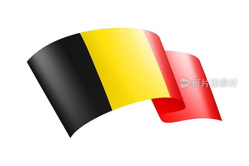 比利时国旗缎带。比利时国旗头旗。矢量股票插图