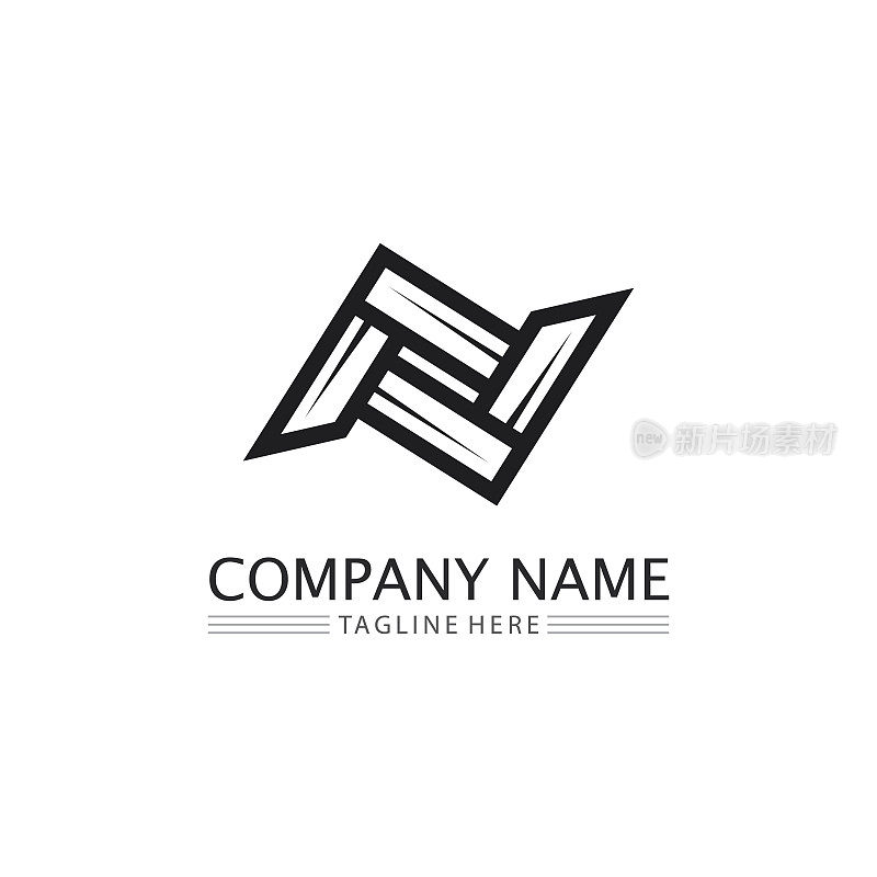 N标志字体公司标志业务和字母初始N设计矢量和字母为标志
