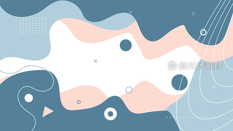 现代液体粉彩抽象背景与几何元素设计