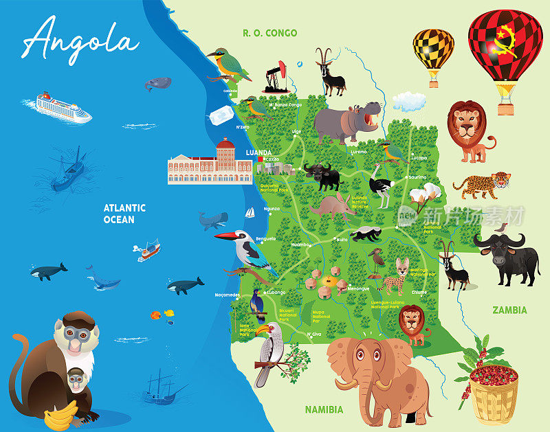 安哥拉旅游地图