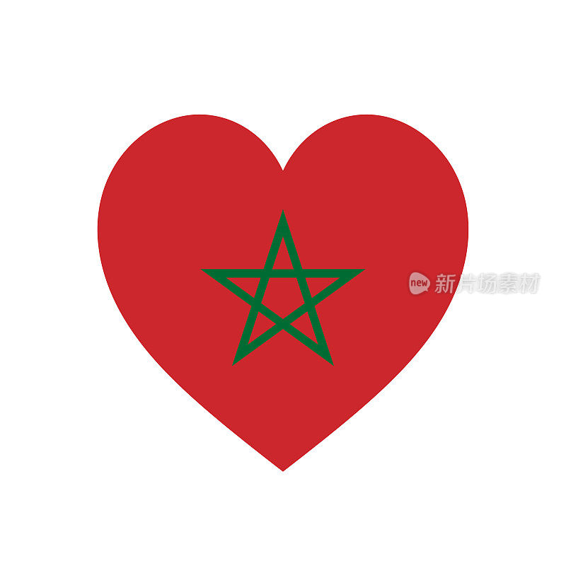 摩洛哥心旗。向量
