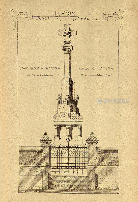 建筑交叉，石工，砖石，建筑史，装饰和设计，艺术，法国，维多利亚，19世纪