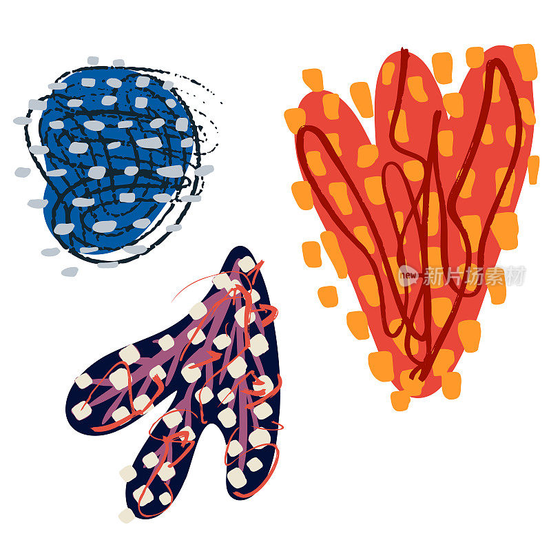 透明背景上的抽象设计元素