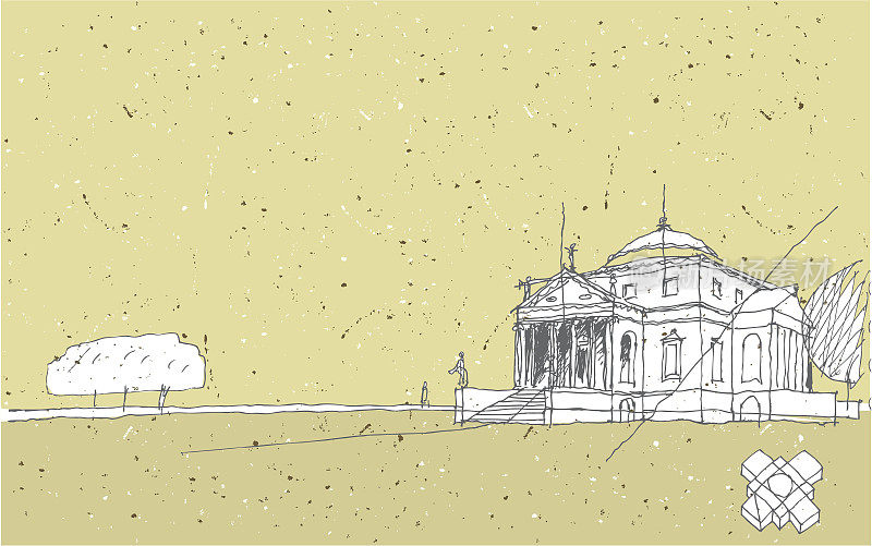 意大利历史建筑素描:圆形别墅