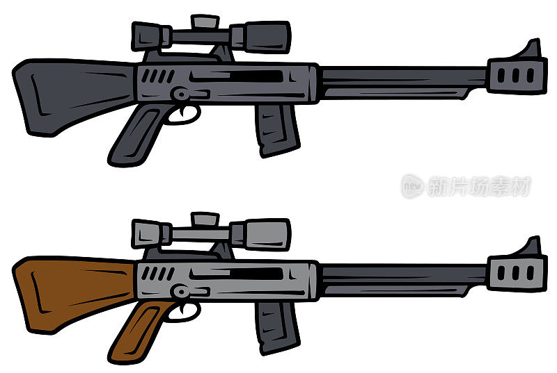 卡通狙击步枪矢量武器图标