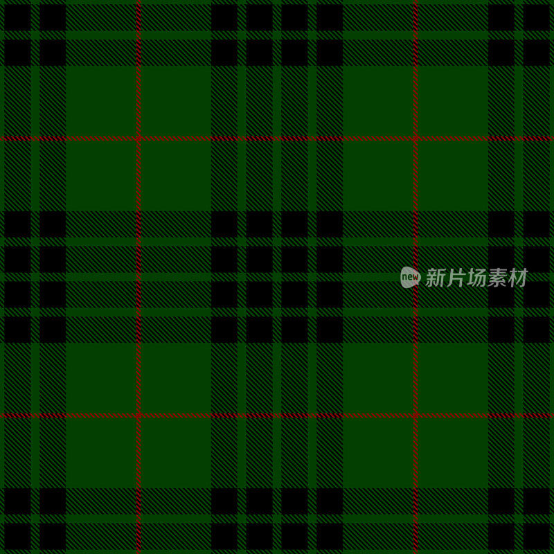 绿色和黑色的苏格兰格子图案