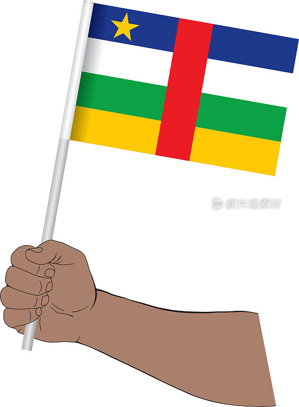 手握中非共和国国旗