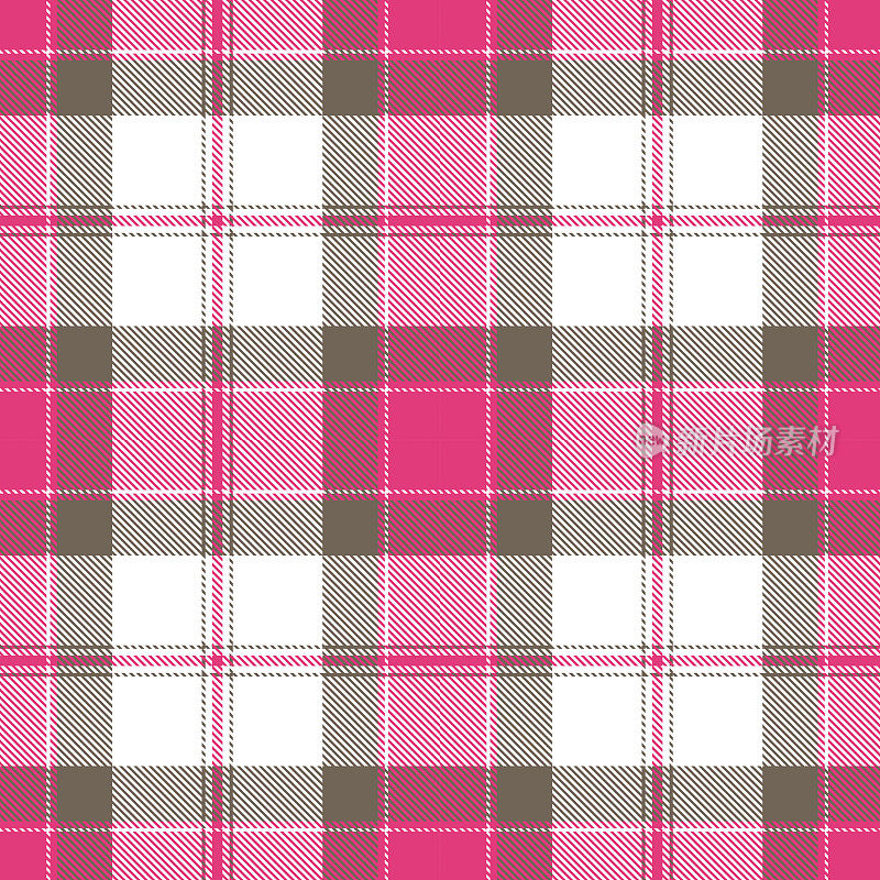 粉红色和灰色的苏格兰格子图案