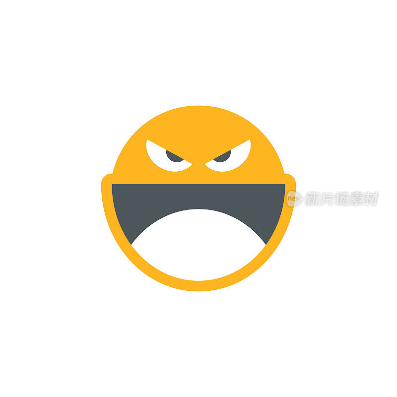 可爱的表情，愤怒的脸图标