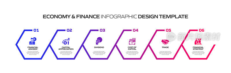 经济和金融概念信息图模板，元素和图标。简单的矢量信息图设计
