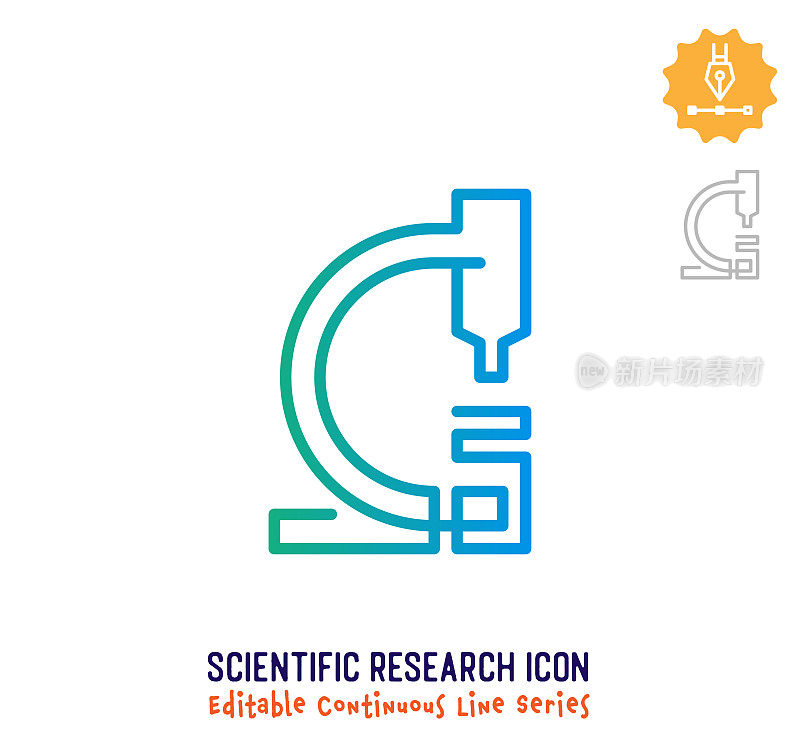 科研连续线可编辑图标