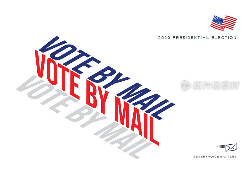 2020年美国总统大选。通过邮件投票。矢量股票图