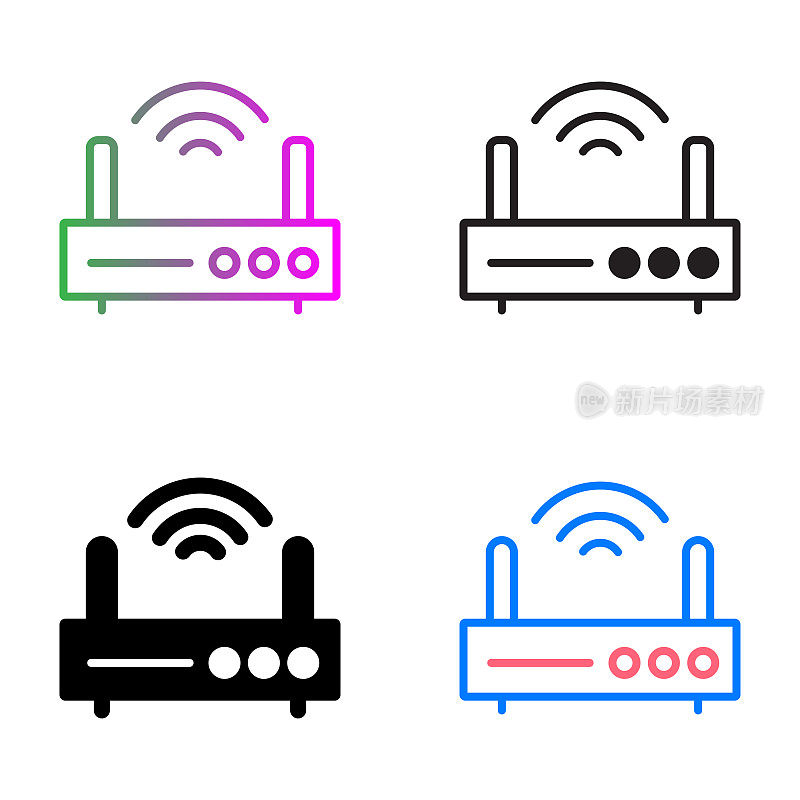 Wifi矢量符号图标-简单的图标，优质的设计元素